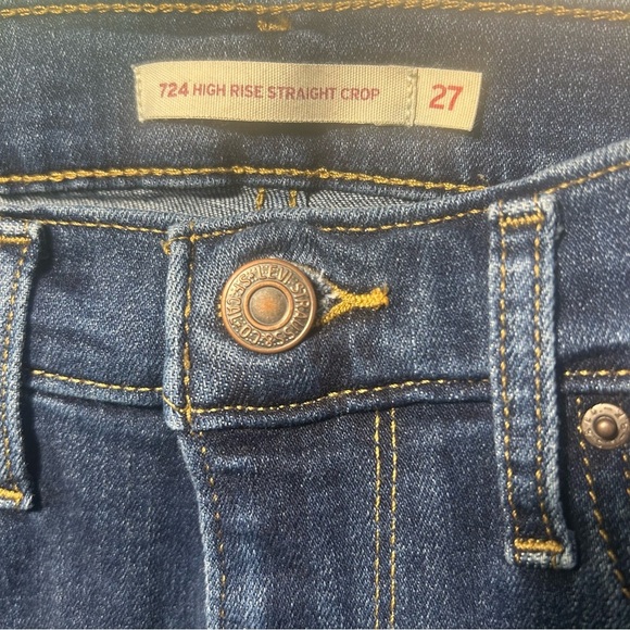 Levi’s 724 High Waist Straight Cropped Jeans Sz 27 - Picture 5 of 13